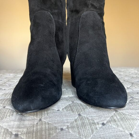 Sam Edelman Thora Black Suede Knee High Boot Block Heel Side Zip Women 5.5 - Picture 8 of 16
